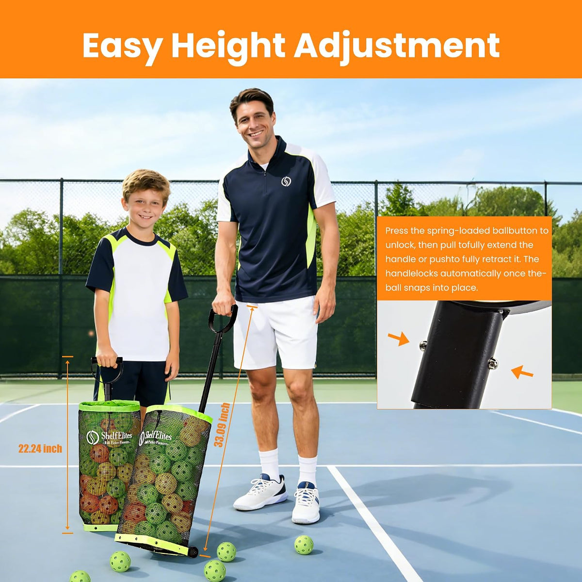 Portable Tennis Ball Hopper and Pickleball Basket with Foldable Design and Storage Bag for Multi-Sport Training and Practice