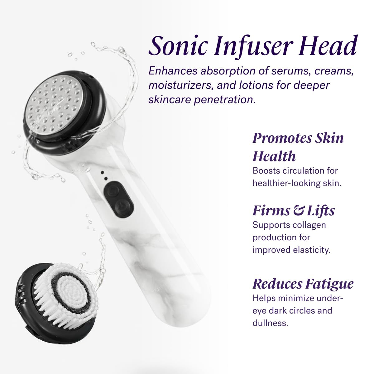 Beauty Soniclear Allure 2026 Readers Choice Winner Sonic (No Rotating) Facial Cleansing + Exfoliation Brush for Men/Women, Antimicrobial Protected Bristles, 4 Speeds, Serum Infusion Head