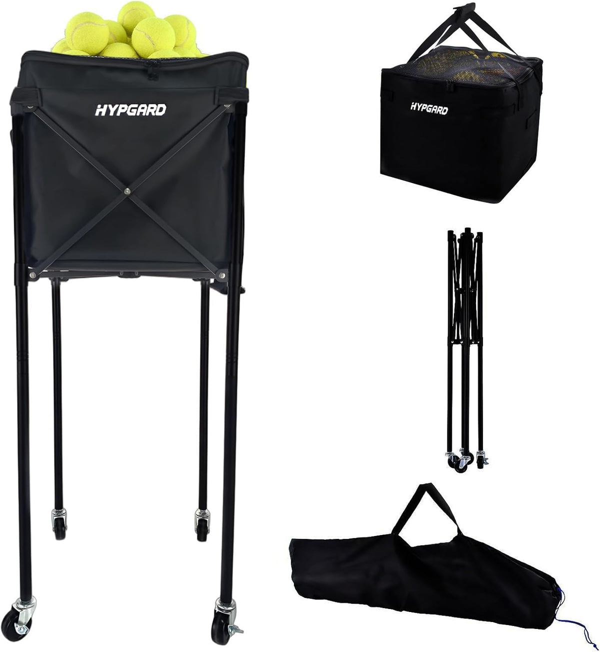 Foldable Tennis Ball and Pickleball Teaching Cart