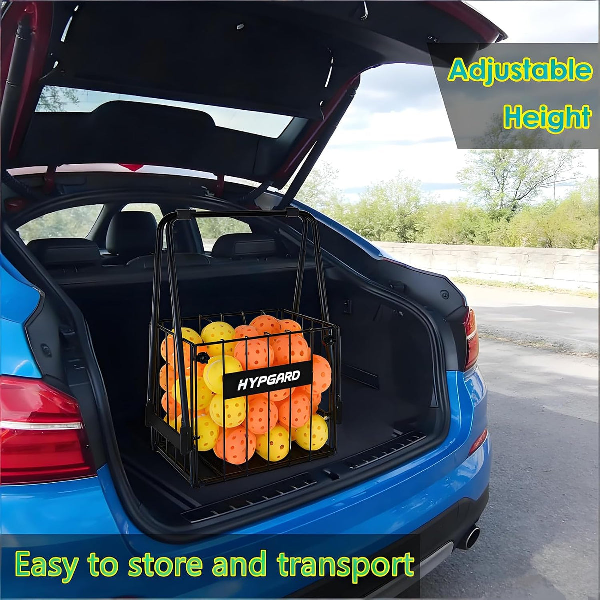 Foldable Tennis Ball and Pickleball Teaching Cart