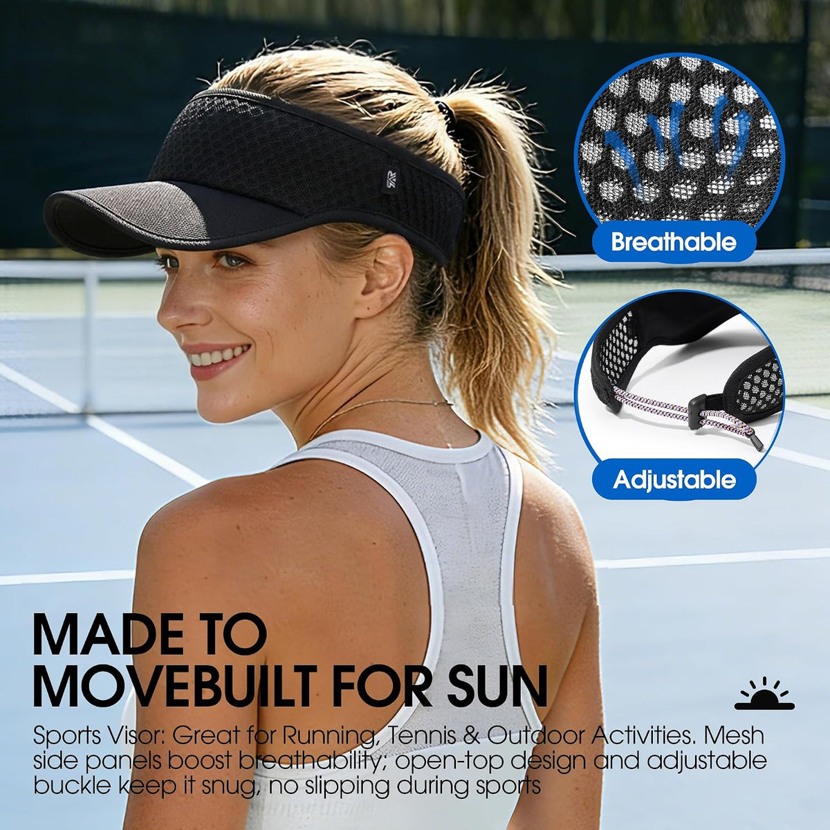 Moisture-Wicking Lightweight Sun Visor Hat for Men and Women