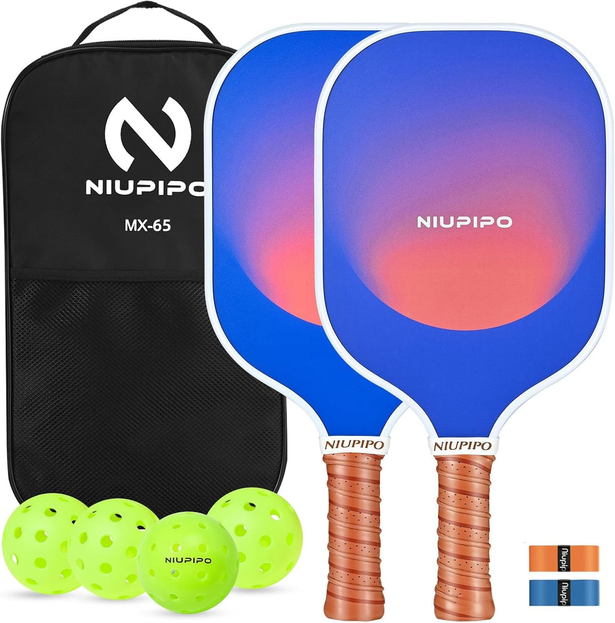 USAPA Approved Pickleball Paddle Set - Carbon Fiber & Fiberglass Hybrid with Polypropylene Honeycomb Core, Cushioned Grip, Includes Bag/Cover, Available in Sets of 1, 2, or 4 for Men and Women