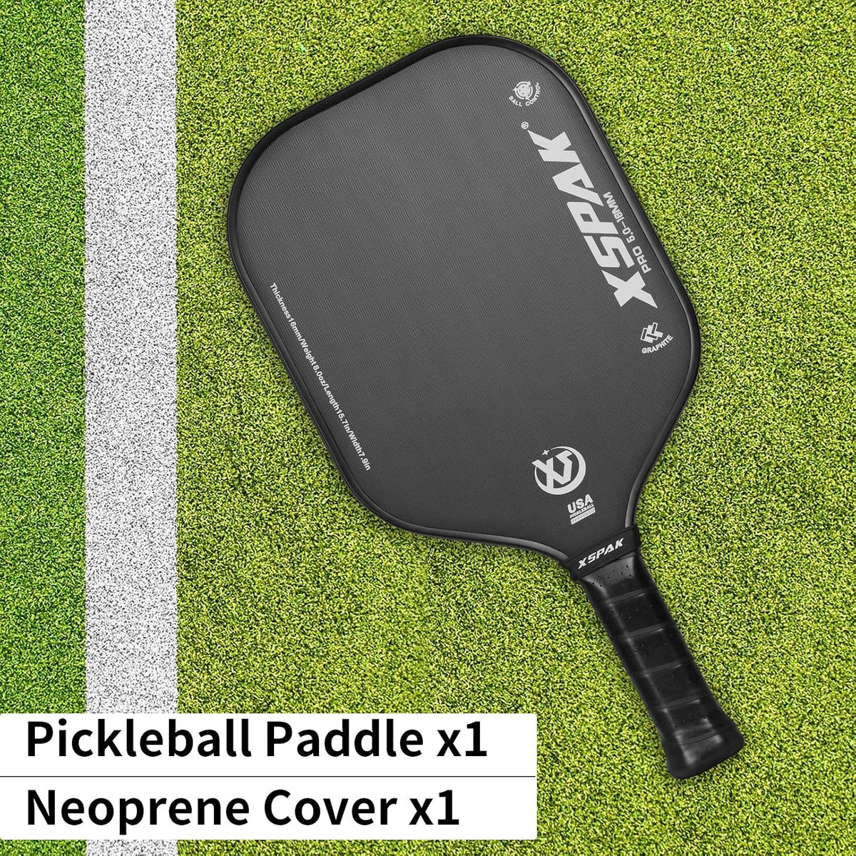 XSPAK PRO Series T700SC Tournament Carbon Fiber Pickleball Paddle, USAPA Certified with Honeycomb Core and Comfort Cushion Grip, Enhanced Power and Expanded Sweet Spot