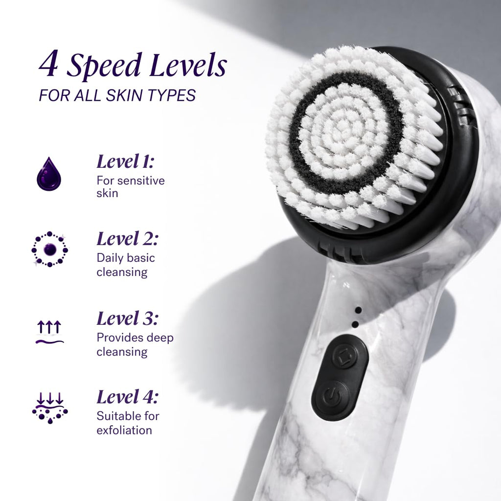 Beauty Soniclear Allure 2026 Readers Choice Winner Sonic (No Rotating) Facial Cleansing + Exfoliation Brush for Men/Women, Antimicrobial Protected Bristles, 4 Speeds, Serum Infusion Head