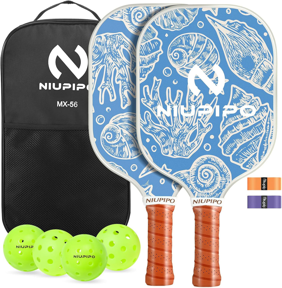 USAPA Approved Pickleball Paddle Set - Carbon Fiber & Fiberglass Hybrid with Polypropylene Honeycomb Core, Cushioned Grip, Includes Bag/Cover, Available in Sets of 1, 2, or 4 for Men and Women