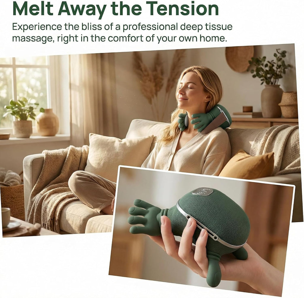 Revitalize Your Day with the Shiatsu Neck and Back Massager - Portable 4D Deep Tissue Relief with Soothing Heat!