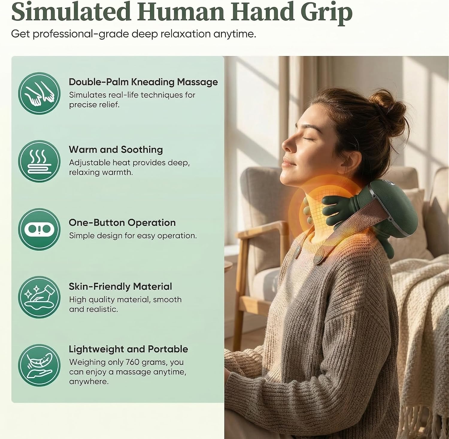 Revitalize Your Day with the Shiatsu Neck and Back Massager - Portable 4D Deep Tissue Relief with Soothing Heat!