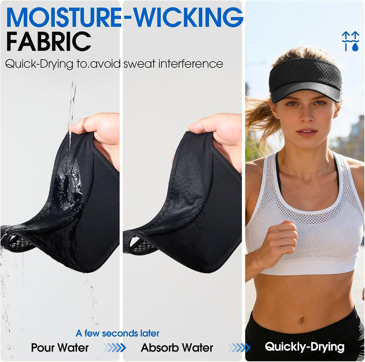 Moisture-Wicking Lightweight Sun Visor Hat for Men and Women