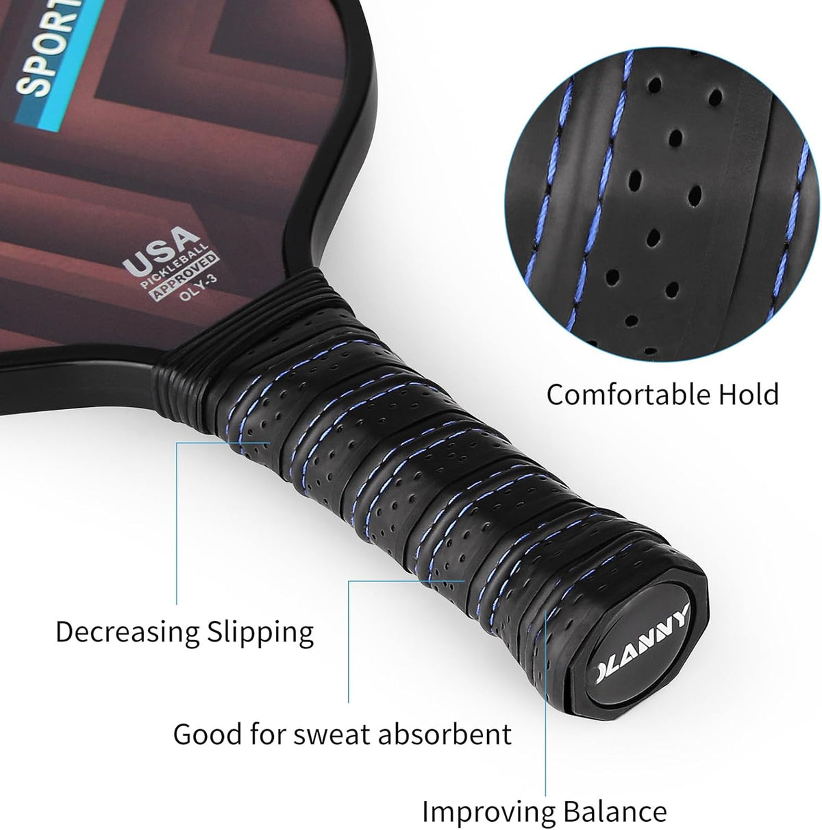 Premium Graphite Pickleball Paddle Set - Includes Fiber Face Rackets, Polymer Honeycomb Core, Pickleball Balls, Replacement Soft Grip, and Carrying Bag