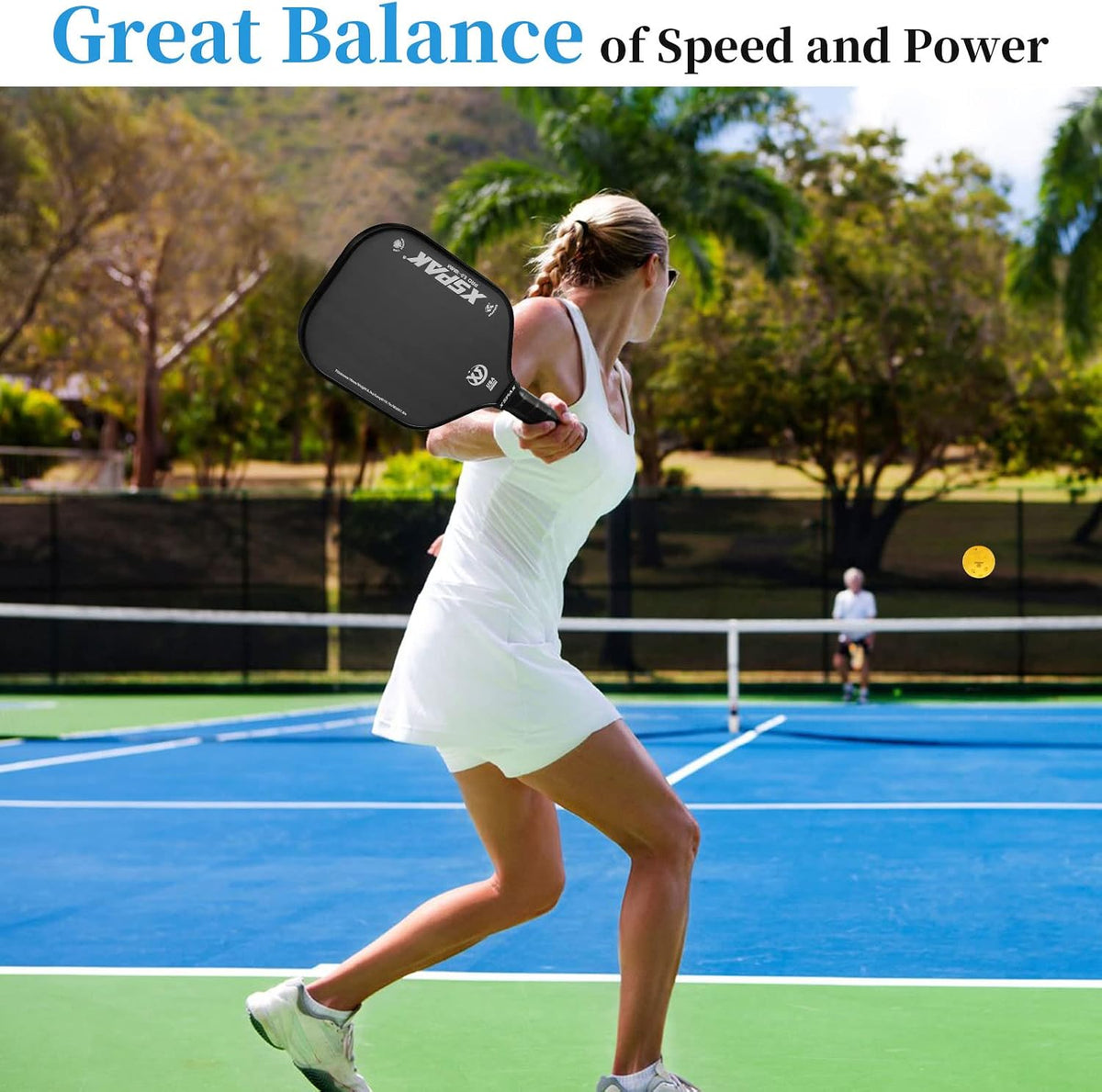 XSPAK PRO Series T700SC Tournament Carbon Fiber Pickleball Paddle, USAPA Certified with Honeycomb Core and Comfort Cushion Grip, Enhanced Power and Expanded Sweet Spot