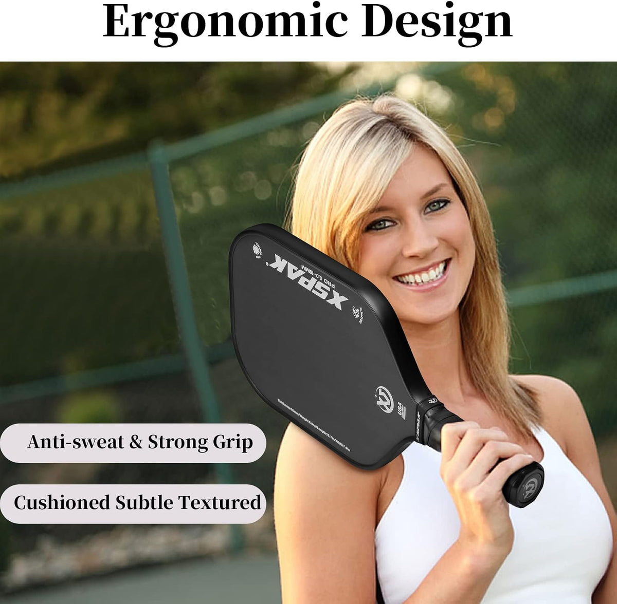XSPAK PRO Series T700SC Tournament Carbon Fiber Pickleball Paddle, USAPA Certified with Honeycomb Core and Comfort Cushion Grip, Enhanced Power and Expanded Sweet Spot