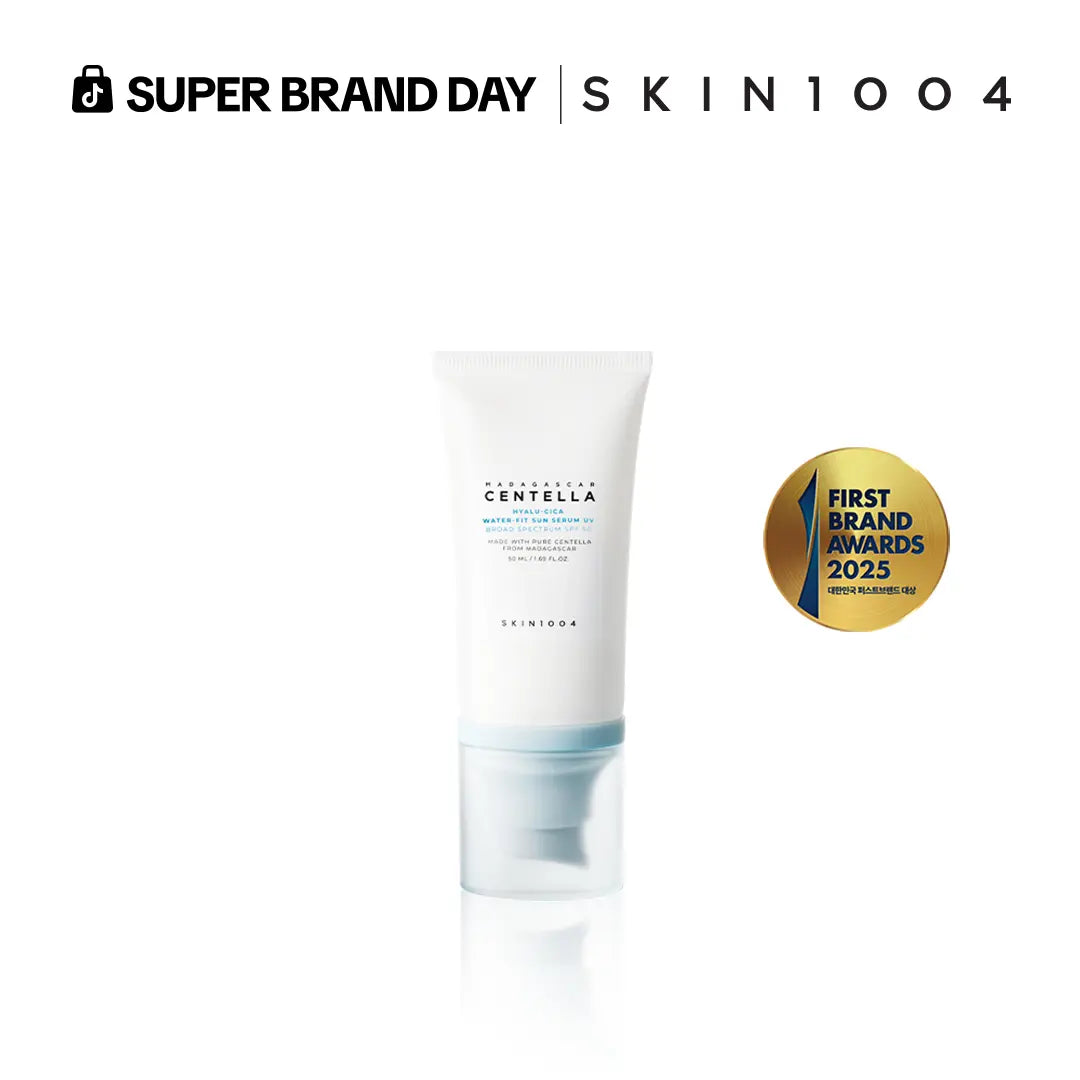 [SKIN1004 Official Shop] Hyalu-Cica Water-Fit Sun Serum UV 50Ml (OTC) - Lightweight Sunscreen for Daily Use, Korean Sunscreen, Watery and Creamy Texture, Sunscreen for Sensitive Skin