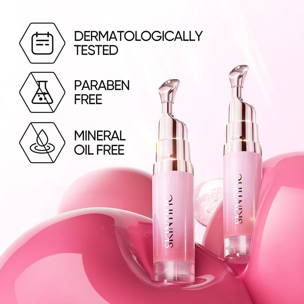 [Recommended by Cardi B] SKINTIFIC Hydrating Brightening Lip Serum with Hyaluronic Acid & Peptide for Radiant Lips Gentle Glossy Korean Beauty Makeup Balm Shea Smooth Moisture with Cooling Metal Roller Applicator
