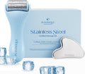 Stainless Steel Gua Sha and Ice Roller for Face & Body - Cooling Facial Tool Set to Reduce Puffiness, Improve Lymphatic Drainage & Soothe Skin