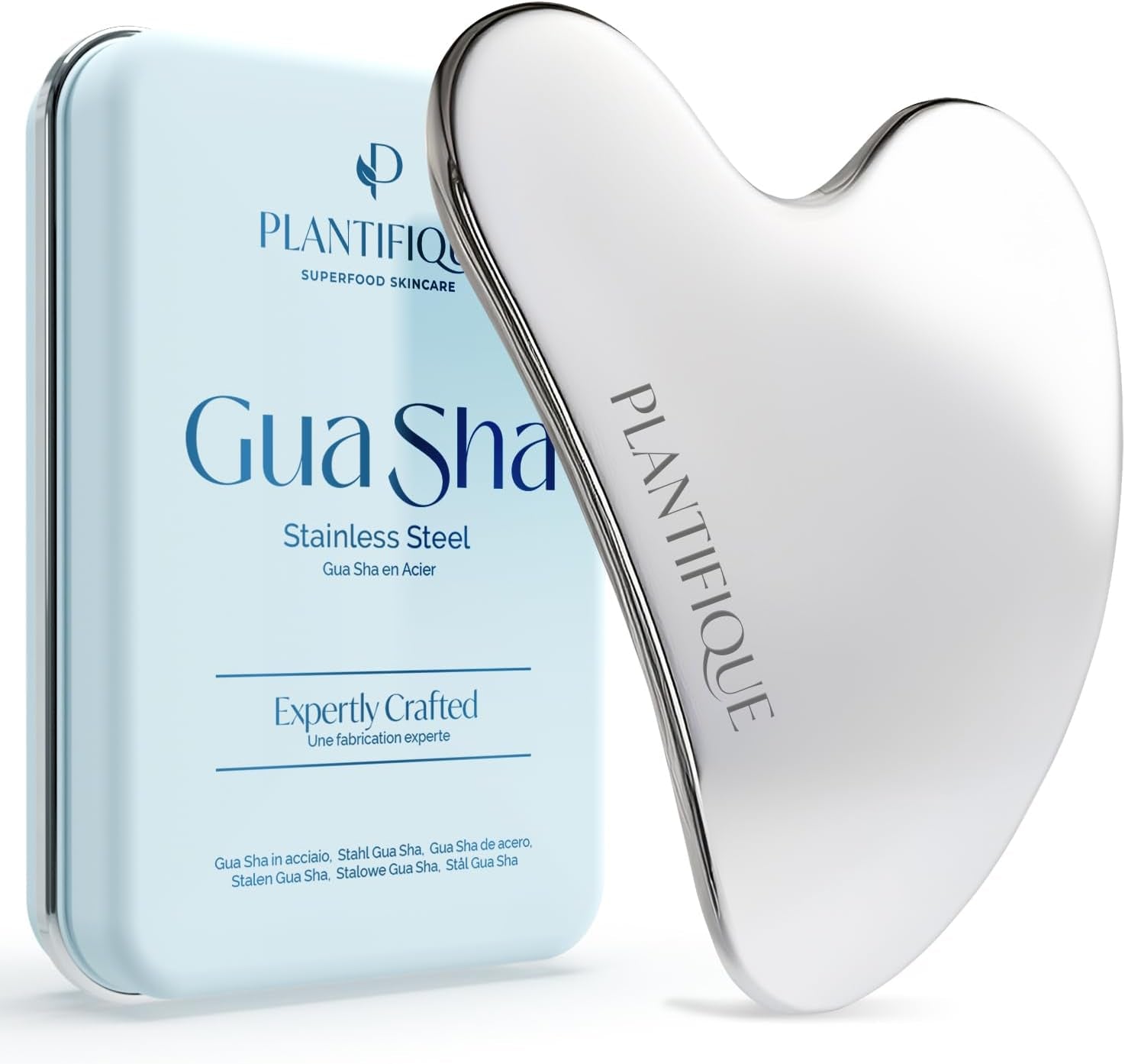 Stainless Steel Gua Sha and Ice Roller for Face & Body - Cooling Facial Tool Set to Reduce Puffiness, Improve Lymphatic Drainage & Soothe Skin