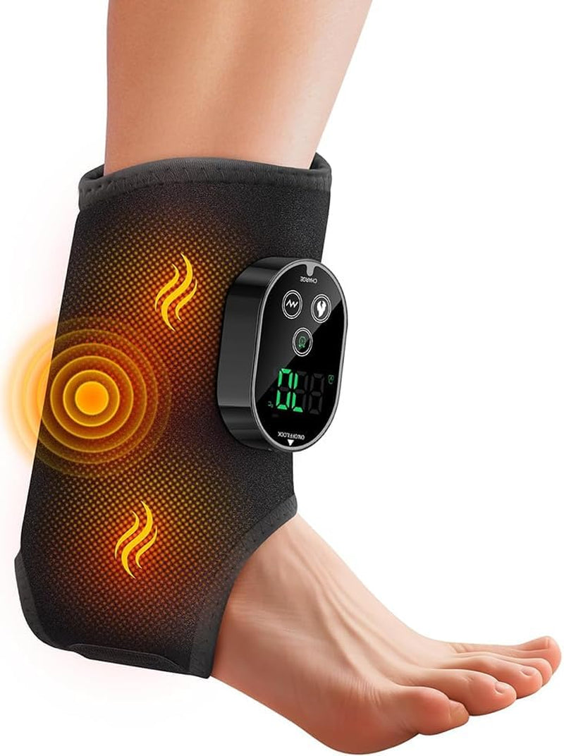 2-Pack Foot Renew Foot Massager, Cordless Ankle Heating Pad with Massager, Foot and Ankle Massager with Heat, 6 Heat Levels & 3 Massage Modes with Timer (Grey)