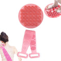 Foot Scrubber&Back Scrubber for Shower Set.Detachable Exfoliating Back Scrubber with Handle+Suction Cup Anti-Slip Foot Scrub Mat Wall Mount for Hygienic Storage&Deep-Cleaning for Men&Women(Pink)