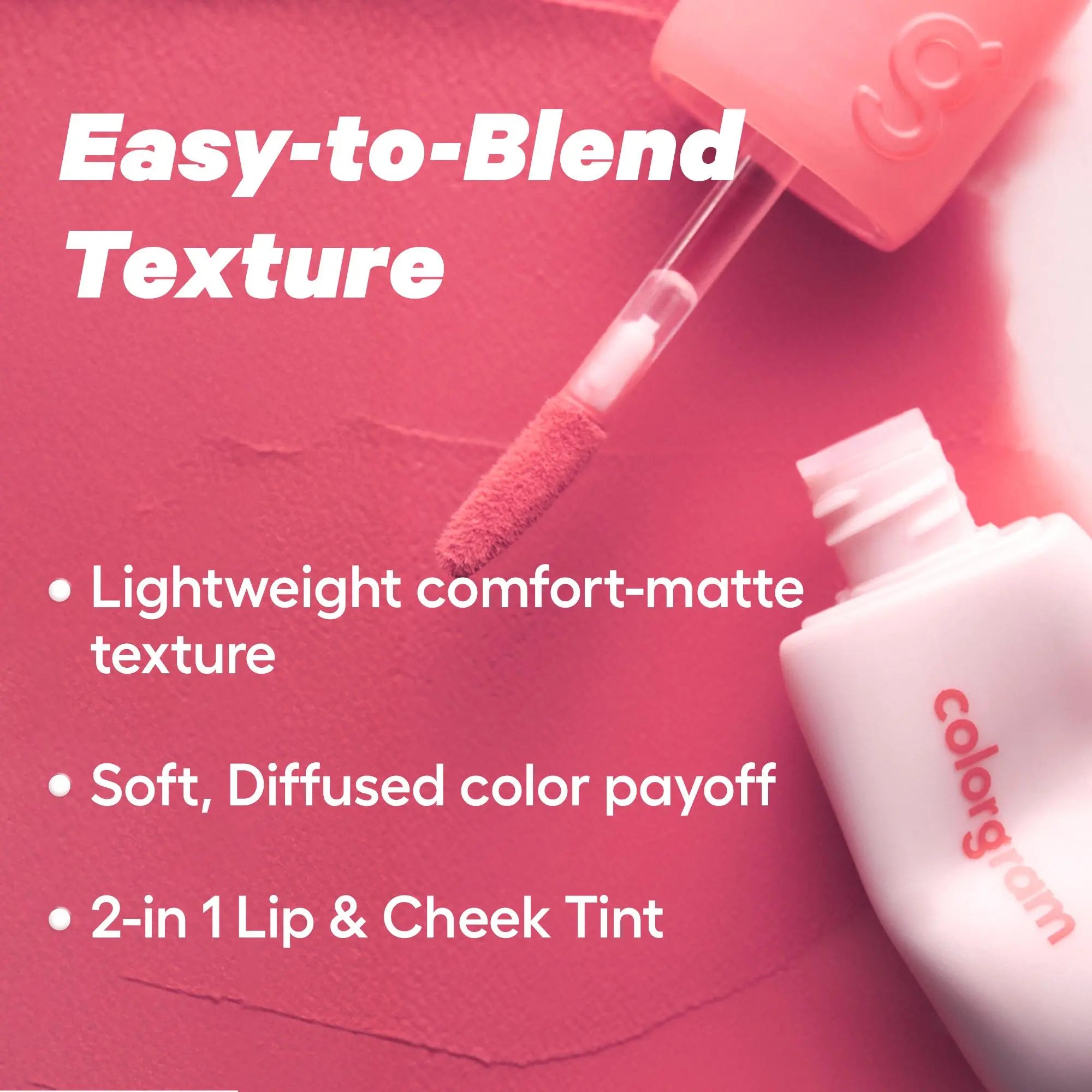 COLORGRAM NUDE BLUR TINT | K-Beauty Makeup | Soft Matte Lip Stain | Powdery Finish | 2-In-1 Lip & Cheek | Lightweight & Buildable I Summervibes