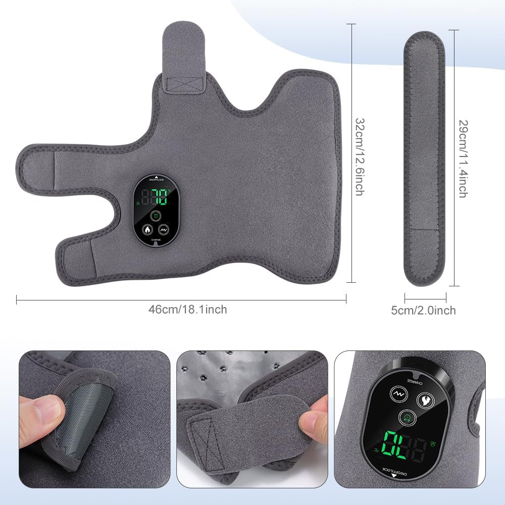 2-Pack Foot Renew Foot Massager, Cordless Ankle Heating Pad with Massager, Foot and Ankle Massager with Heat, 6 Heat Levels & 3 Massage Modes with Timer (Grey)