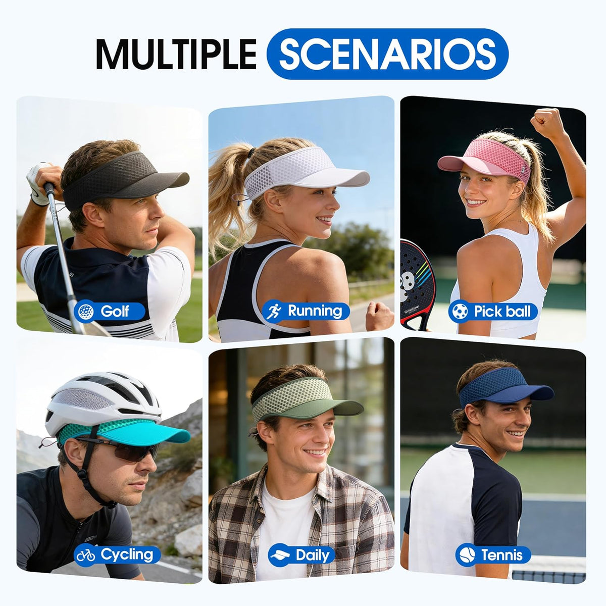 Moisture-Wicking Lightweight Sun Visor Hat for Men and Women